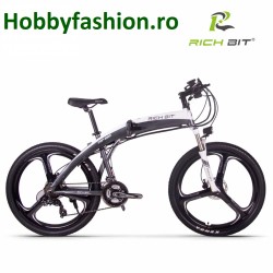 Bicicletă, Electrică, RICH BIT, TOP 880, 36V, 9,6Ah, 250 W, Alb