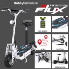 Scuter, eFlux, Freeride, 1000 W, 48 V, cu Far Led, Scaun, Alb
