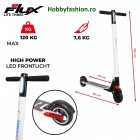 Trotinetă Electrică, eFlux, Lite Three, Roți 5.5 , Motor 250 W, Alb