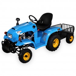 Tractoras, Pentru copii, 110 cc, Cu Remorca, Albastru