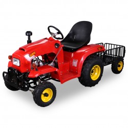 Tractoras, Pentru copii, 110 cc, Cu Remorca, Rosu